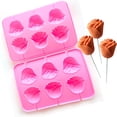 thumbnail image 7 of 3D Rose Flower Lollipop Molds for Valentine's Day, 2Pcs 6 Cavity Flower Sucker Mold Silicone Lolly Pop Tray Chocolate Candy Mold with 6 Sticks for Hard Candy Cupcake Decor Jelly Soap Make, 7 of 7