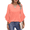 Watermelon Red, variant on Women's Casual Blouses Dressy 3/4 Sleeve V Neck Shirts Relaxed Fit Ruffled Sleeve Tops Spring Fall Daily Pullover White XL
