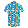 thumbnail image 4 of DDAPJ pyju Easter Bunny Shirt for Men Big and Tall Button Down Shirts Short Sleeve Hawaiian Beach Shirt Lightweight Holiday Party Tops Lightning Sales Sky Blue XXXXXL, 4 of 6