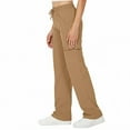 thumbnail image 4 of ZSQDM Outdoor Drawstring Wide Leg Pants Khaki Cool Silk Cotton A Casual Pants L, 4 of 8
