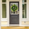 thumbnail image 4 of Unique Bargains Flower Artificial Wreath Front Door Decorations Eucalyptus Wreaths Yellow, 4 of 7