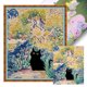 thumbnail image 1 of Hilo de bordar de algodón ecológico completo, obra de arte de punto de cruz de gato de 11CT, 40x50cm, negro, 1 of 9