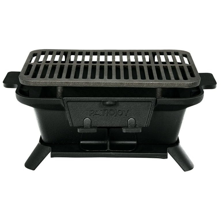 Black Cast Iron Charcoal BBQ Barbeque Grill, For outdoor, Size: 44 X 29 X  22 Centimeters