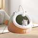 thumbnail image 1 of Cama para gatos, nido semicerrado, caseta extraíble y calmante, casa para gatos, cueva, cama para gatos, gatitos, mascotas pequeñas, gatos, perros , Verde, 1 of 8