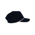 thumbnail image 4 of Top Headwear Men's Snapback Rope Hat - 5 Panel Retro Classic Cap, Navy/White, 4 of 4
