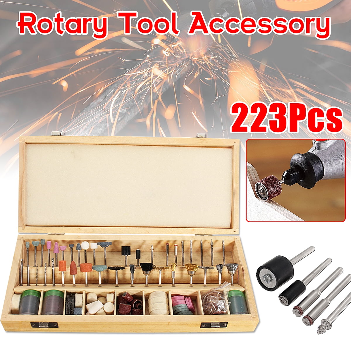 Mini Mounted Stone Set 5pc 1//8/" Shank Rotary Grinder Polishing Grinding Tools