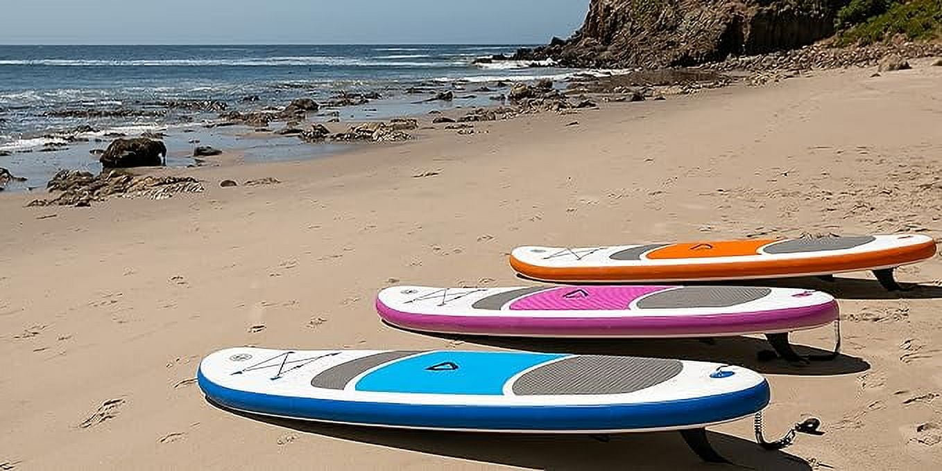 Crew Axel Inflatable Paddle Board 10336 Extra Wide & Lightweight (18lb) Paddle Board Premium SUP Set Includes 2 Bags, Floating Paddle, Camera Mount, 3 Fins, Dual Pump Kit