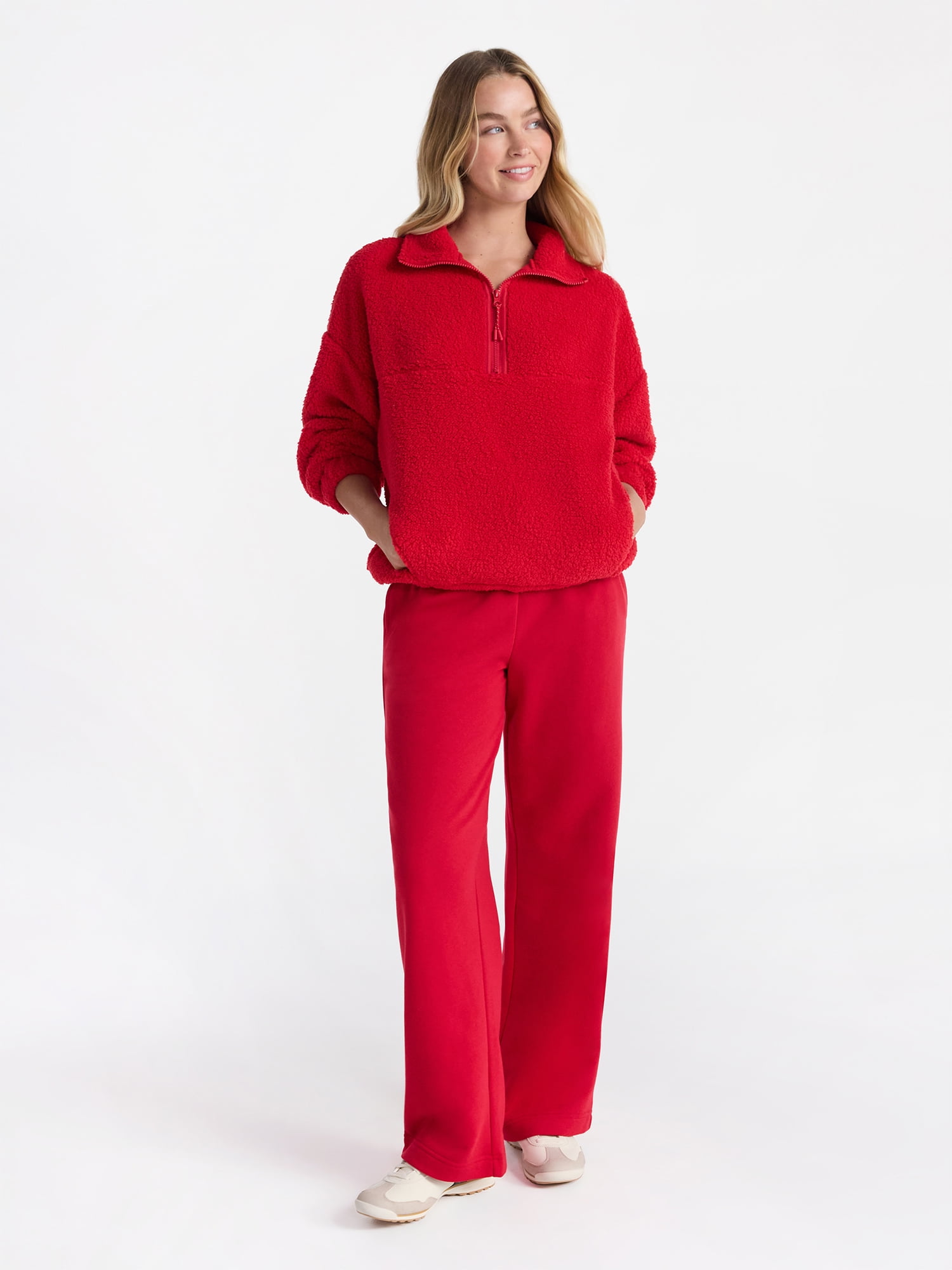 No Boundaries Plush Half-Zip Pullover, Women's and Plus