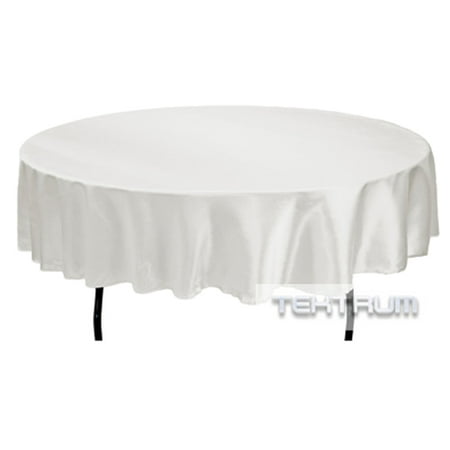 

TEKTRUM 70 INCH ROUND SILKY SATIN TABLECLOTH - PREMIUM FABRIC - WHITE COLOR