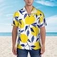 thumbnail image 4 of Bixox Men's Hawaiian Shirts Men's Tropical Lemon Print Short-Sleeve Shirt-Small, 4 of 8