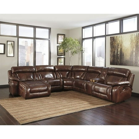Ashley Furniture Elemen 5 Piece Leather Sectional In Harness