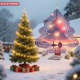 thumbnail image 2 of Metal Hanging Christmas Tree-Shaped Wind Spinner - Festive Garden Decoration with Vibrant Fireworks & Serene Landscape Design, 2 of 7