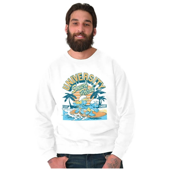The Smurfs University Spring Break Sweatshirt for Men or Women Brisco Brands S