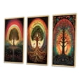 thumbnail image 3 of Designart "Rainbow Tree of Life Retro Illustration" Landscape Trees Framed Wall Art Set Of 3 - Green Trees Frame Canvas Set For Living Room Decor, 3 of 6