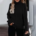 thumbnail image 2 of IROINNID Womens Sweater Turtleneck Pullover Sweater Solid Color Casual Mid-Length Long Sleeve Button Knitting Sweatshirt Tops Blouse Shirt Sweater, 2 of 7