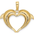 thumbnail image 3 of 14K Yellow & Rhodium W/Rhodium Double Dolphin Heart Pendant (Width 25.24) (Length 23.4) - Jbsp, 3 of 5