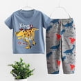 thumbnail image 2 of felwors Boys Pajama 2Piece Short Sleeve Tops Pants PJs Summer Sleepwear for Kids(Z03-Navy,9-10 Years), 2 of 7