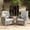 Heron Grey/Beige, variant on LayinSun Oversized Wicker Outdoor Swivel Glider Recliner with Adjustable Backrest & Footrest, Patio Reclining Lounge Chair