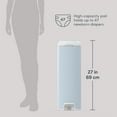 thumbnail image 6 of Diaper Genie Platinum Pail,Glacial Blue,Stainless Steel,1 Diaper Pail, 1 EasyRoll 18 Bags, 6 of 16