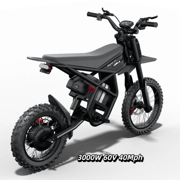 3000W Riding'times Electric Dirt Bike for Teens Adults, 60V 25AH 40MPH Ebike with 14"/12" Motorcycle Tire,Dual Hydraulic Brakes Mountain Off-Road Dirtbike