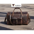 thumbnail image 2 of Tuzech Large Duffel Luggage leather Travel Bag Duffel bag Gym Bag Airplane cabin Approved Carry On Overnight Leather Weekender Mens Duffle Bag For Men and Women 20 Inch, 2 of 9