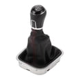 thumbnail image 1 of Perilla de cambio manual de 5 velocidades Unique Bargains con cubierta, perilla de palanca de cambios No.6R0711113T para VW Polo 2014-2017 Plástico Cuero sintético Negro Rojo, 1 Pc, 1 of 6