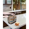 thumbnail image 3 of Western Texas Star Retro Toaster Cover 2 Slice, Small Kitchen Appliance Covers, Vintage Farmhouse Blue Brown Wood Grain Toaster Oven Cover with Loop, Bread Machine Cover Dust Cover Protection, 3 of 4