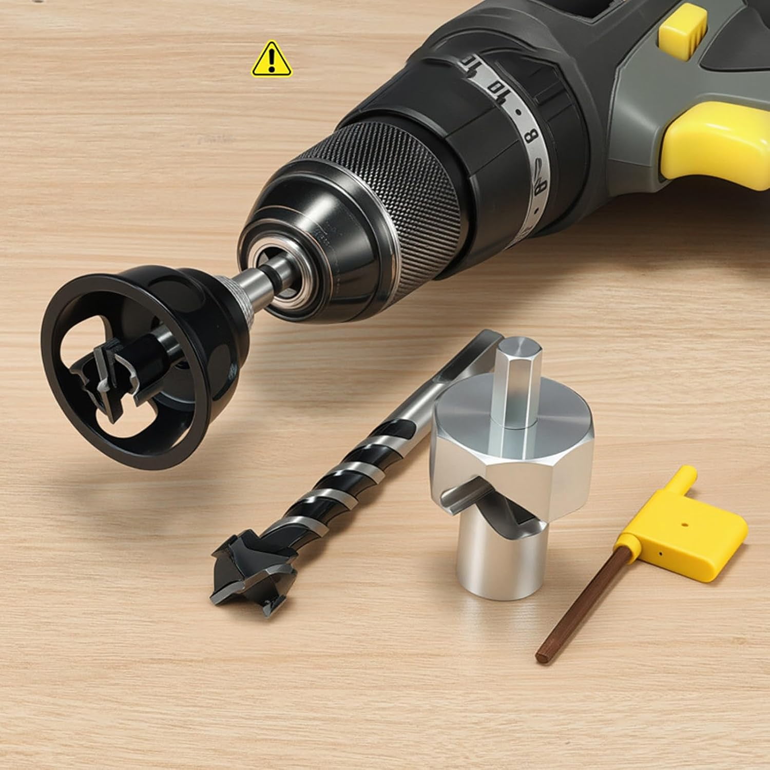 ABPETE 19mm Drill Bit Dog Hole Tool Set, Vertical Drill Locator Straight Hole Drilling Fixture for Bench
