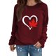 thumbnail image 1 of Gibobby Sudaderas para mujer Sudadera con capucha informal de manga larga con cuello redondo y estampado de de arce para mujer (Vino, XXL), 1 of 5