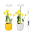 thumbnail image 4 of Cateissary La luz LED telescópica blanca crece amplia gama de aplicaciones para plantas de interior Luz de crecimiento LED para plantas Jardín y Patio 3.5 pulgadas de tres cabezas, 4 of 6