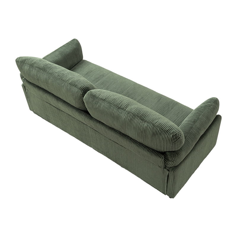 Howcool 82.6"W Corduroy Loveseat Sofa,Mid-Century Modern 2-Seater Sofa Couch, Heavy-Duty Iron & Wood Frame, Soft Upholstered Loveseat for Living Room/Bedroom
