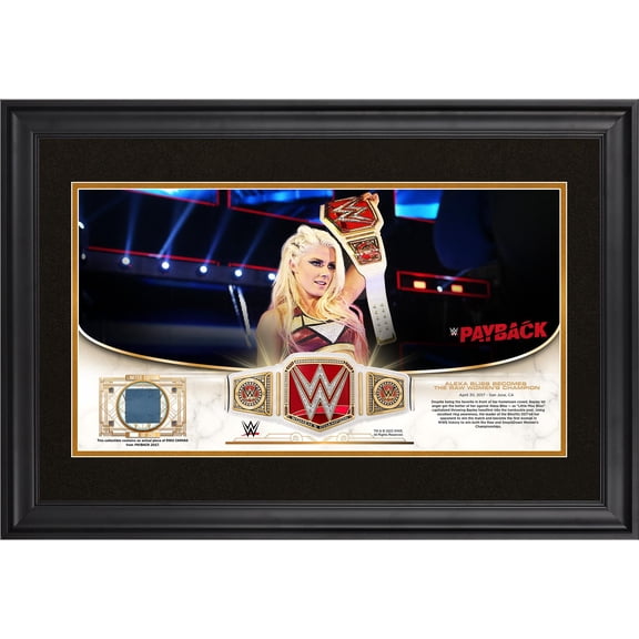 Collectible Alexa Bliss WWE Golden Moments Framed 10" x 18" 2017 Payback Collage with a Piece of Match-Used Canvas - Limited Edition