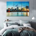 thumbnail image 3 of TISHIRON 3PCS Framed Canvas Wall Art Set,42"x28" Cincinnati Downtown at Night Canvas Art Decor, 3 of 7