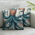 thumbnail image 3 of GOSMITH Sea Octopus Pillow Cases Standard - Microfiber Bed Throw Pillow Covers, Blue Summer Beach Nautical Coastal Starfish Coral Lumbar Pillow Cover with Envelope Closure for Sofa/Travel, 3 of 5