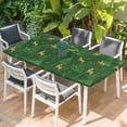 thumbnail image 2 of Christmas Green Table Cloths for 3 Foot Rectangle Tables, Yellow Reindeer Xmas Pine Trees Winter Patio Waterproof Elastic Fitted Tablecloths, Washable Rectangular Table Cover for Camping, 2 of 8