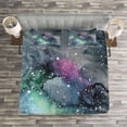 thumbnail image 3 of Ambesonne Psychedelic Quilted Bedspread Set 3 Pcs, Celestial Cosmic, King Size, Multicolor, 3 of 3