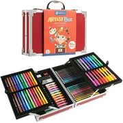 MEEDEN Kids Deluxe Art Set, 98 Pieces Kids Drawing Art Set, Aluminum Art Painting Kit Box (3  years old)