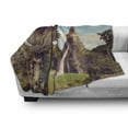 thumbnail image 3 of Central America Soft Flannel Fleece Throw Blanket, Neophron Looking at the Ruins of the Mayan City of Tikal Guatemala, Cozy Plush for Indoor and Outdoor Use, 50" x 70", Multicolor, by Ambesonne, 3 of 6