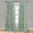thumbnail image 4 of Ambesonne Banana Leaf Curtains, Vintage Tropical Leaves, Pair of 28"x95", Almond Green Slate Blue, 4 of 4
