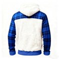 thumbnail image 3 of Men's Plaid Pattern Long Sleeve Pullover Hoodie with Adjustable Drawstring | Unisex Casual Wear for Sports Tracksuits, Running Outfits and Jogging,Blue,L, 3 of 4