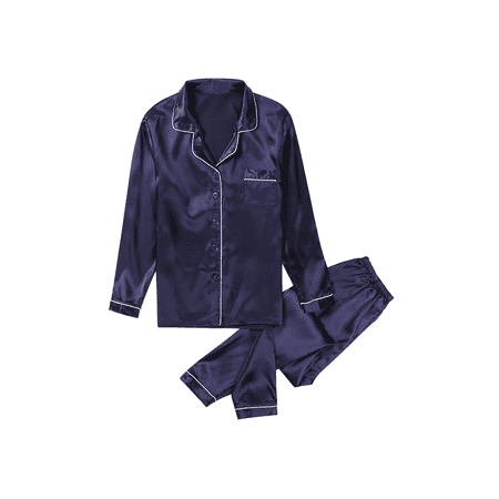 

Xsylife Women’s Satin Pajamas Long Sleeve Sleepwear Silk Soft Button Down Loungewear Pjs Set