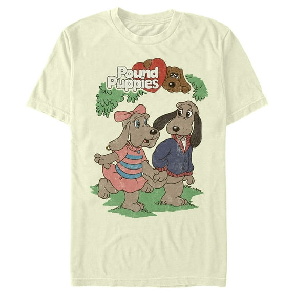Men's Pound Puppies Couple Stroll Graphic Tee Beige Medium