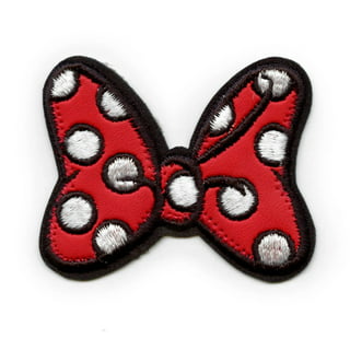 Disney Minnie Mouse Red Bow and Silhouette Iron on Applique Patch