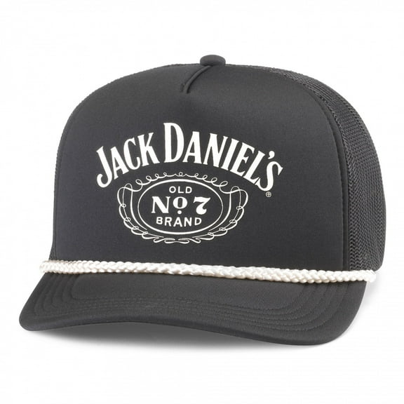 AMERICAN NEEDLE Jack Daniel's Whiskey Foamy Roscoe Adjustable Snapback Baseball Hat, Black (24007A-JACKD-BLK)