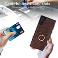 thumbnail image 5 of Feishell Fit for Samsung Galaxy Note 10 Case with 360° Rotatable Ring Holder,Shockproof Drop Resistant Premium Plain PU Leather Soft TPU Card Slots Kickstand Back Protective Phone Case,Coffee, 5 of 8