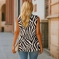 thumbnail image 5 of Uorisanigo Zebra Stripe Long Vest for Women Open Front Women's Suit Vest Top Size L Lightweight Sleeveless Vests Blazer Fashion Outfit, 5 of 7