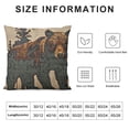 thumbnail image 5 of SHANXI Rustic Bear Throw Pillow Covers,Cabin Deer Hunting Cushion Case for Home Living Room Decor, Reversible Farmhouse Animals Plaid Grid Brown Decorative Throw Cushion Case 24x24in, 5 of 5