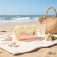 thumbnail image 5 of OCCOA PVC Floral Toiletry Bag for Women Large Capacity Waterproof Travel Makeup Bag with Handle Hanging Cosmetic Organizer for Vacation Business Trip Gym, Yellow, 5 of 6