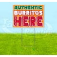 thumbnail image 1 of Authentic Burritos Here (18" x 24") Yard Sign, Includes Metal Step Stake, 1 of 6