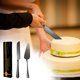 thumbnail image 1 of Juego de 2 cuchillos y cubiertos de acero inoxidable para tartas | Cubiertos con acabado pulido para bodas, fiestas y festividades | Set de regalo de cubiertos inoxidables y duraderos, 1 of 3